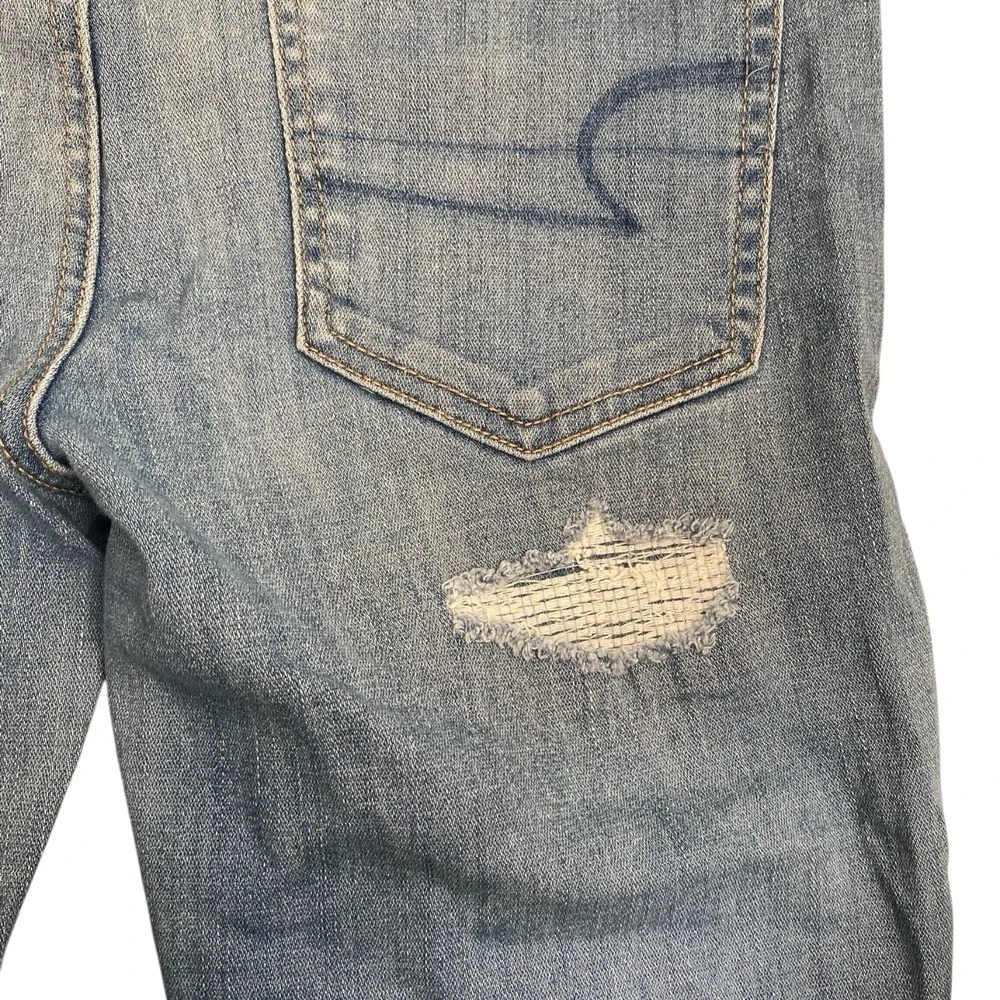 American Eagle Woman's Next Level Ripped Stretch Skinny Jeans Size 6 577 - Picture 5 of 10